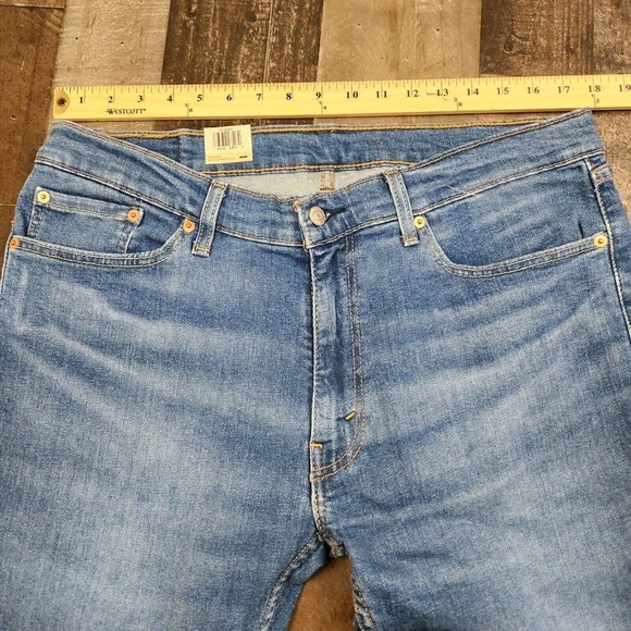 Mens Levis 505 Regular size 36x30 Stretch Blue Mid Rise Jeans NEW - Picture 5 of 9